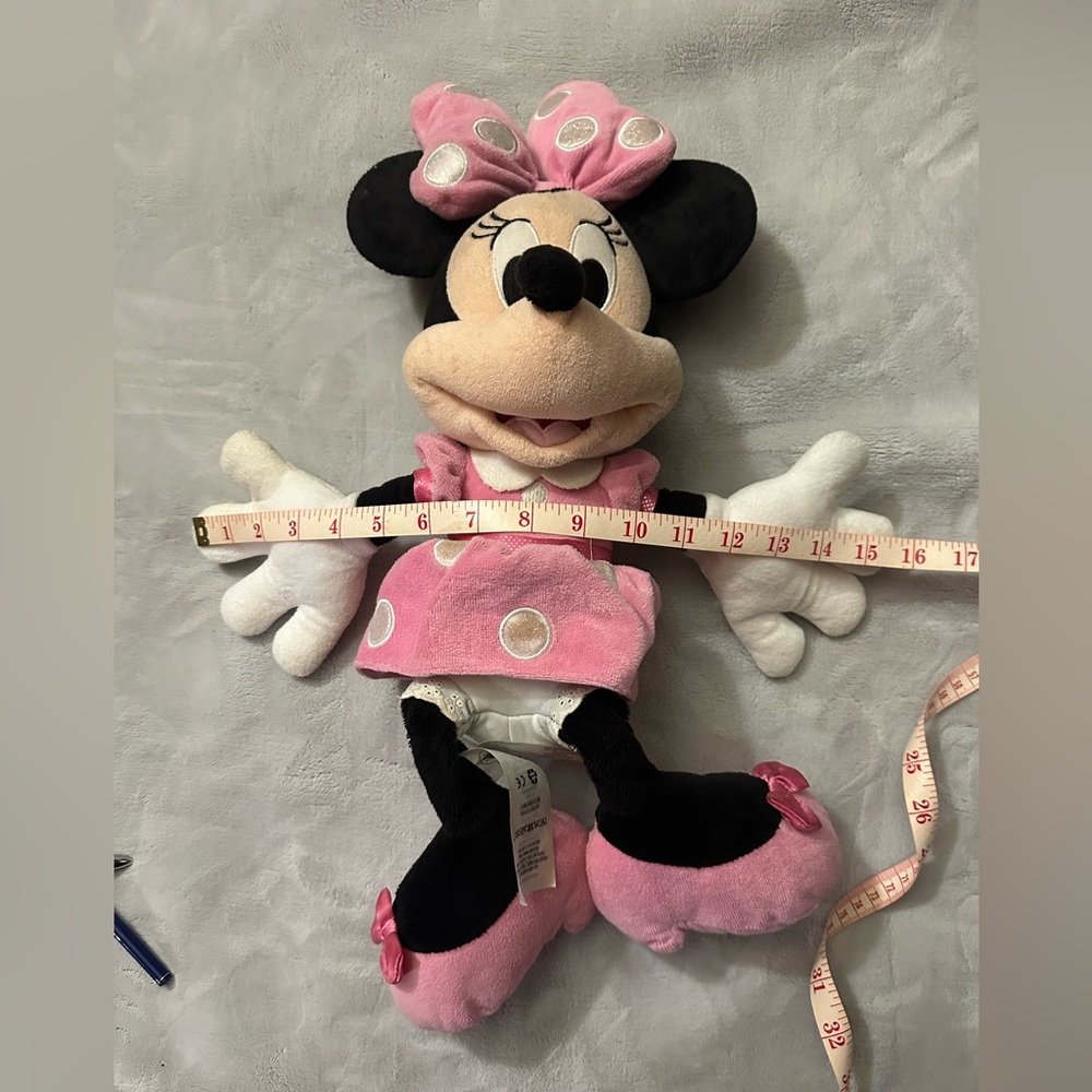 Disney Pink and Black Minnie Mouse Plush